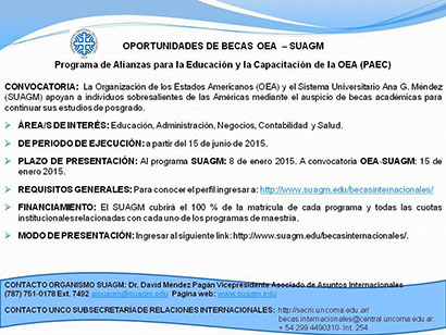 CONVOCATORIA OEA - SUAGM